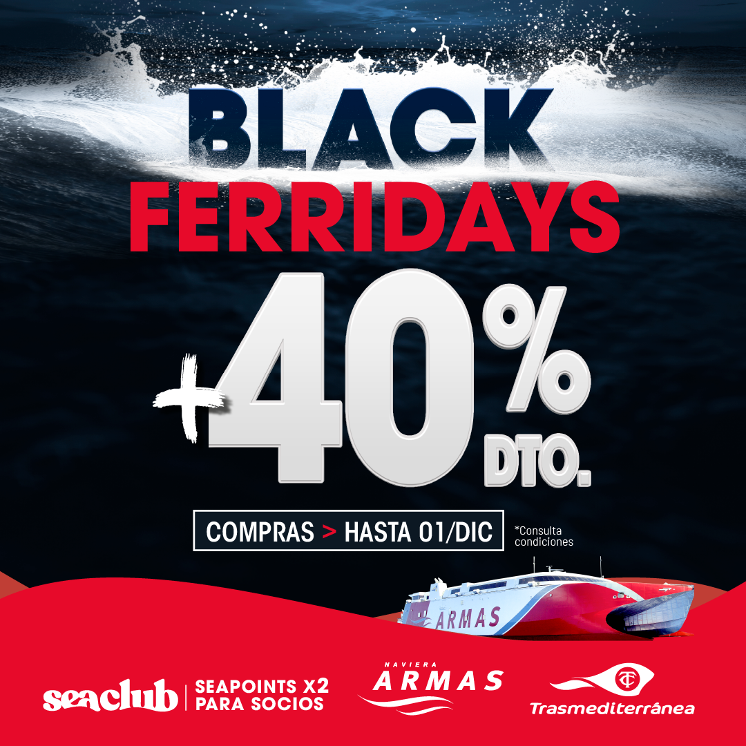 Armas Trasmediterránea lanza sus Black FerriDays con descuentos de más del 40%