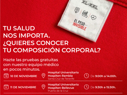 Hospiten realizará pruebas gratuitas de composición corporal para concienciar sobre la obesidad
