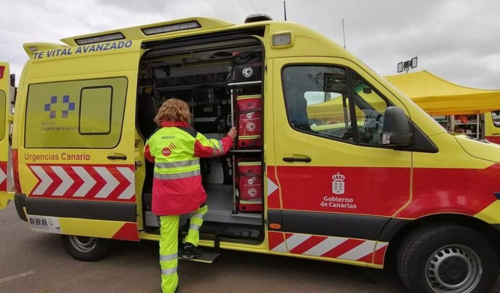 Un camión de bomberos.