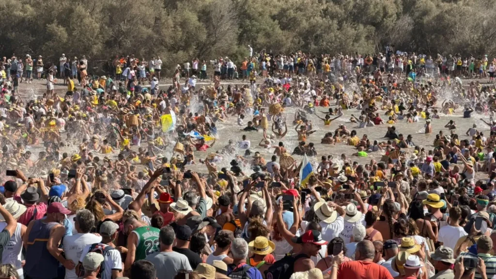 La Aldea revive la pesca ancestral con las manos: así es la Fiesta del Charco que atrae a miles