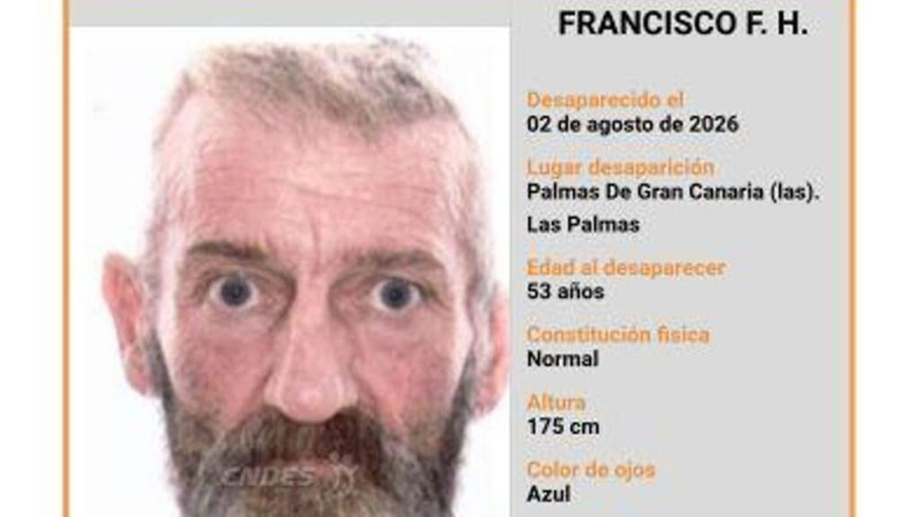 Desaparecido en Gran Canaria: piden ayuda para encontrar a Francisco, de 53 años, desde agosto