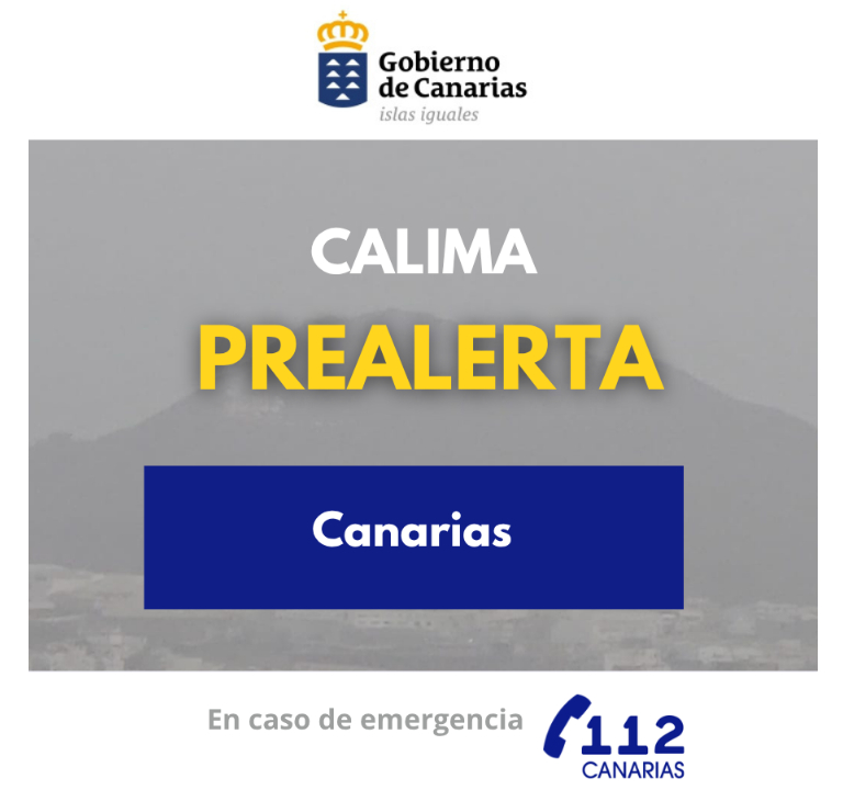 Prealerta del Gobierno de Canarias por calima
